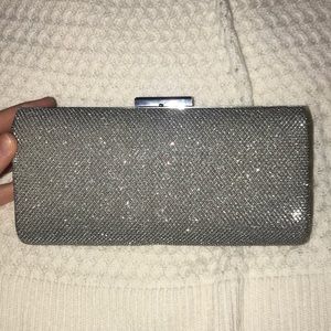 Lulu Townsend shiny silver clutch